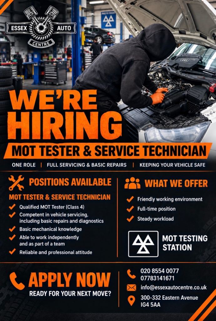 Hiring MOT tester and service tech