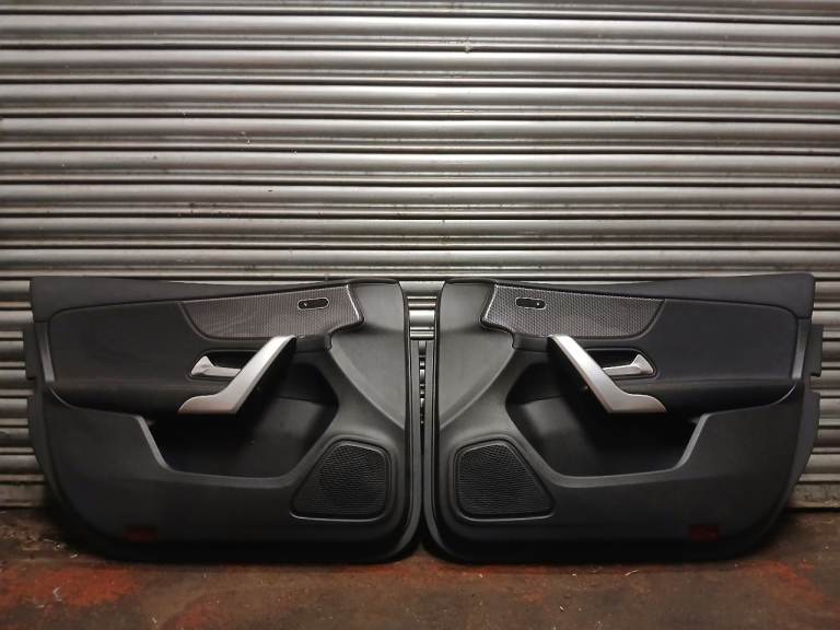 Mercedes A-Class W177 Front Door Cards Panels Pair Black 2018–2024