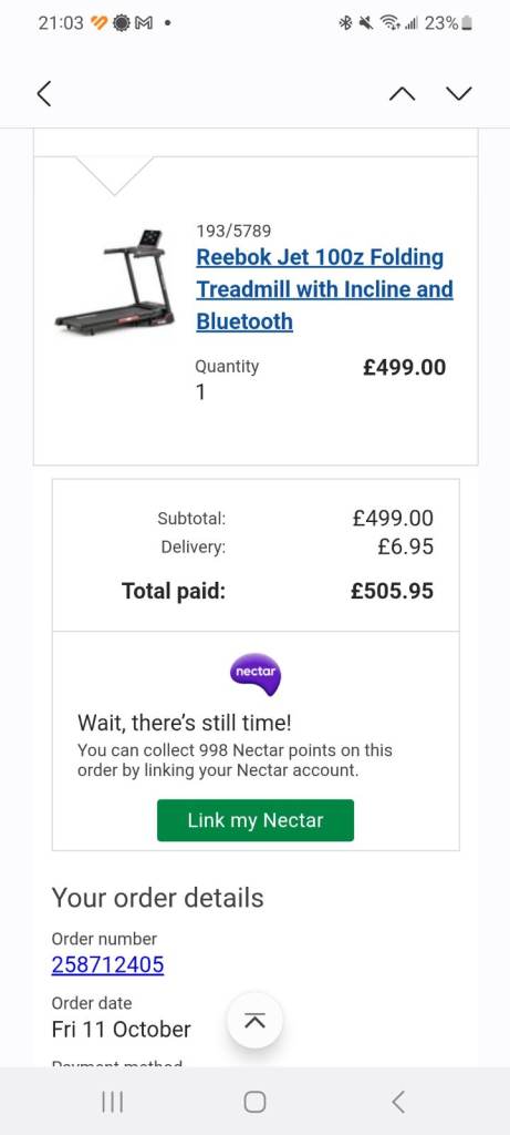 Reebok running machine