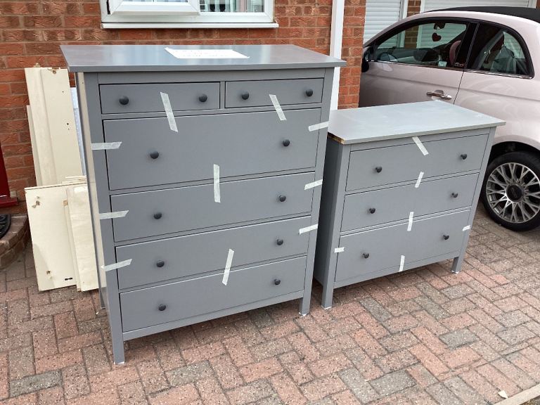 Pair of Grey Chests of Drawers – Good Condition