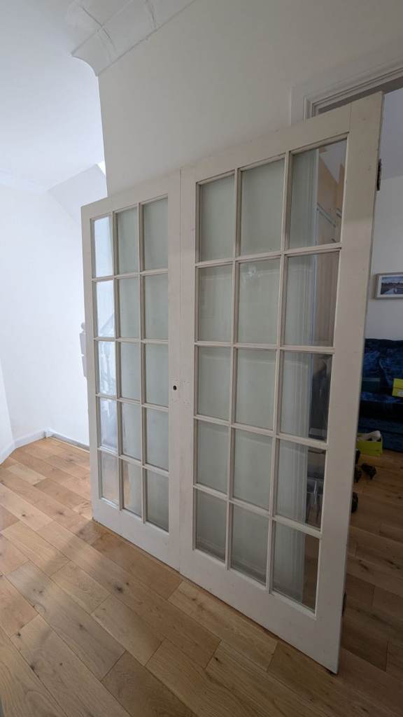 Double Glass Doors. Beveled edged glass.
