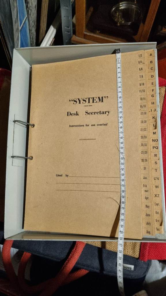 Retro Film Prop - SYSTEM Desk Secretary. Heavy, metal.
