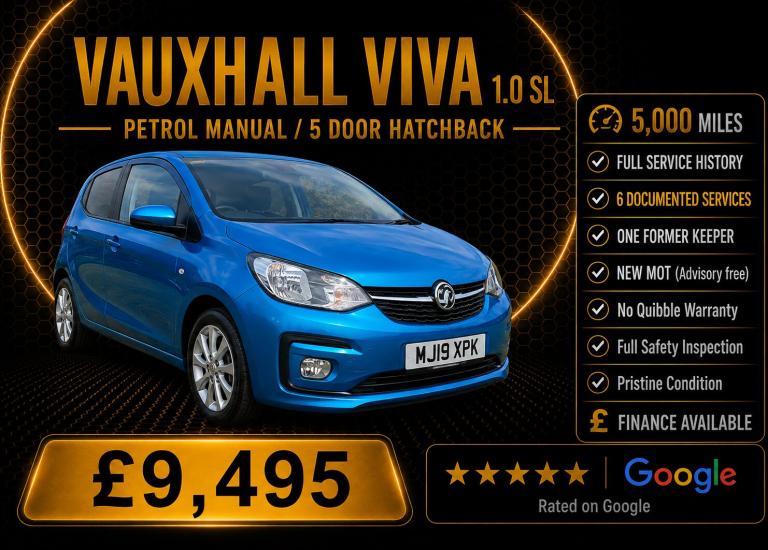 2019 Vauxhall Viva 1.0 [73] SL 5dr HATCHBACK Petrol Manual