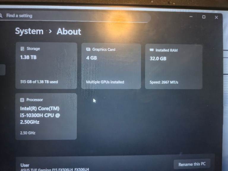 Asus TUF Gaming F15 FX506LH 