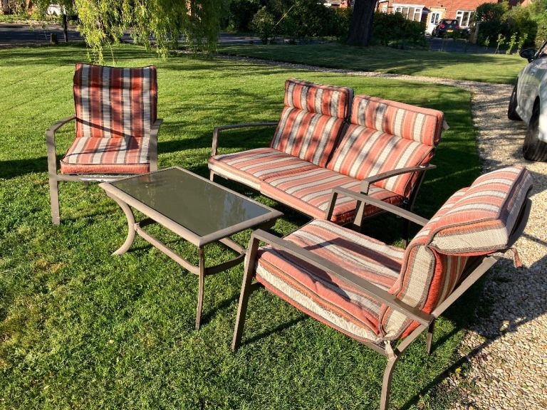 Lightweight metal outdoor sofa set