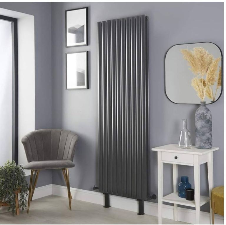 Milano Aruba anthracite vertical designer radiator 