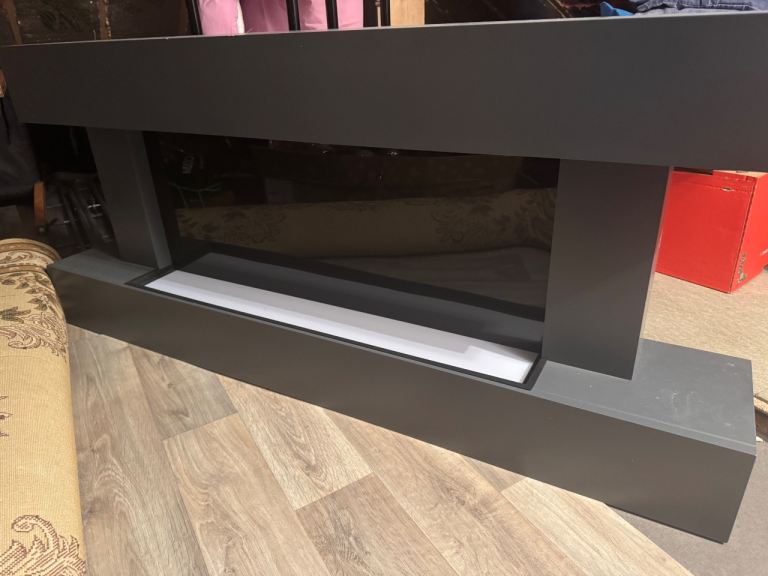Modern Grey Bio Ethanol Fireplace - Good Condition
