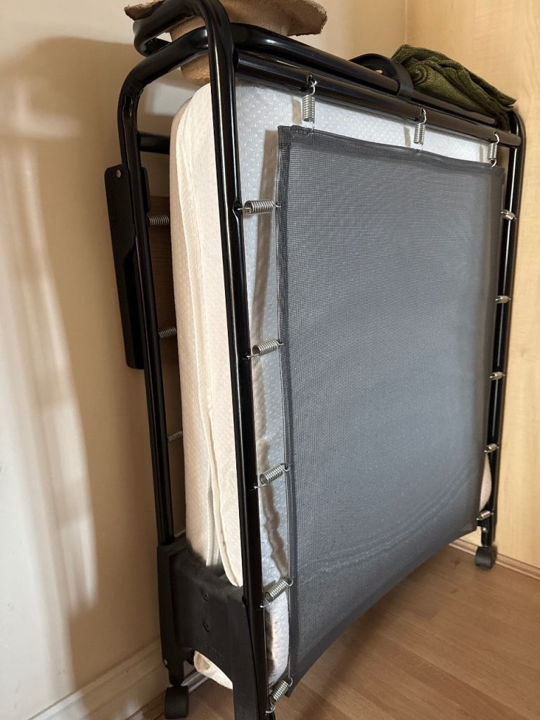 Folding Bed Frame with Memory Foam Mattress 