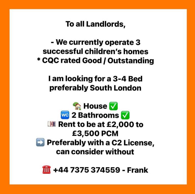 Looking for a house to rent in South London