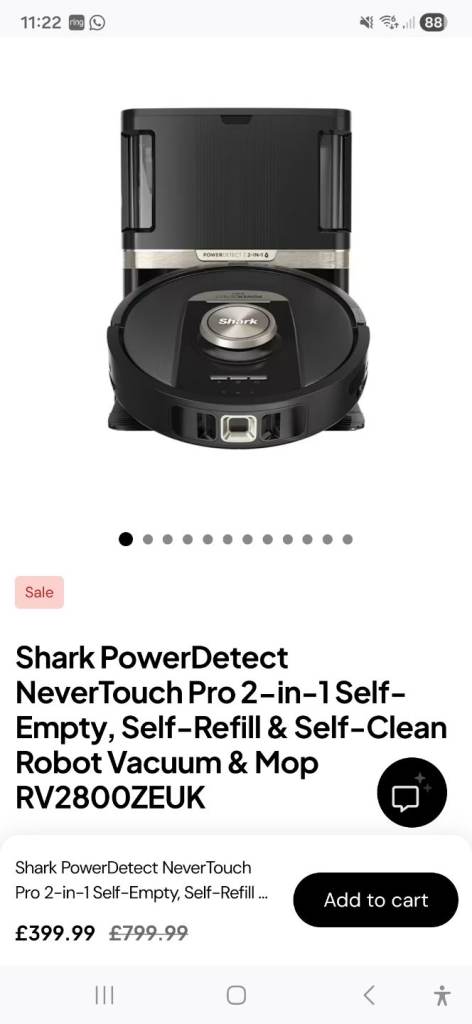 Shark PowerDetect NeverTouch Pro 2-in-1 Self-Empty, Self-Refill & Self-Clean Robot Vacuum & Mop