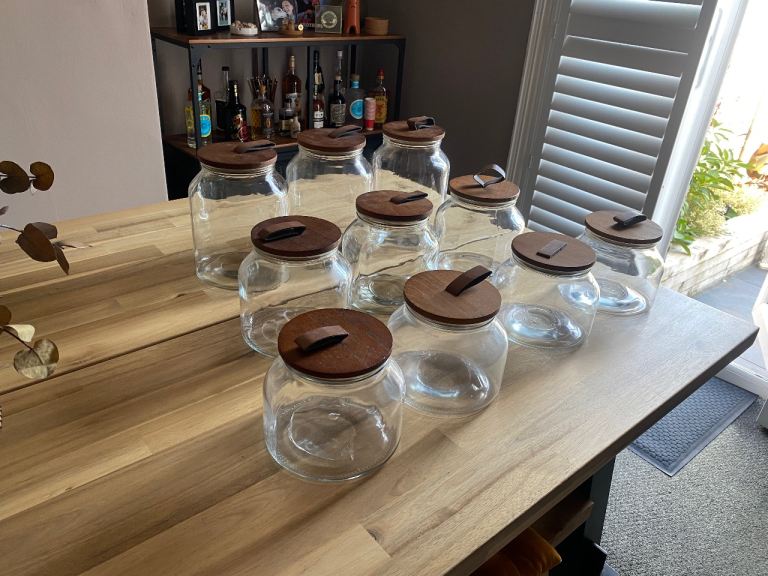 Job lot Habitat glass food storage jars x10