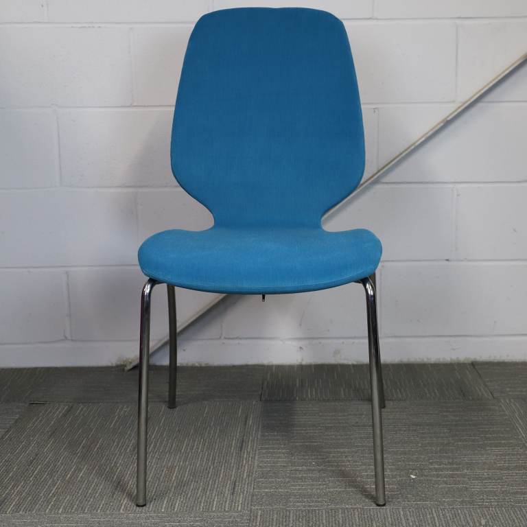 Second Hand Teal Meeting Chair with Chrome Legs 2OOF-CH-1374