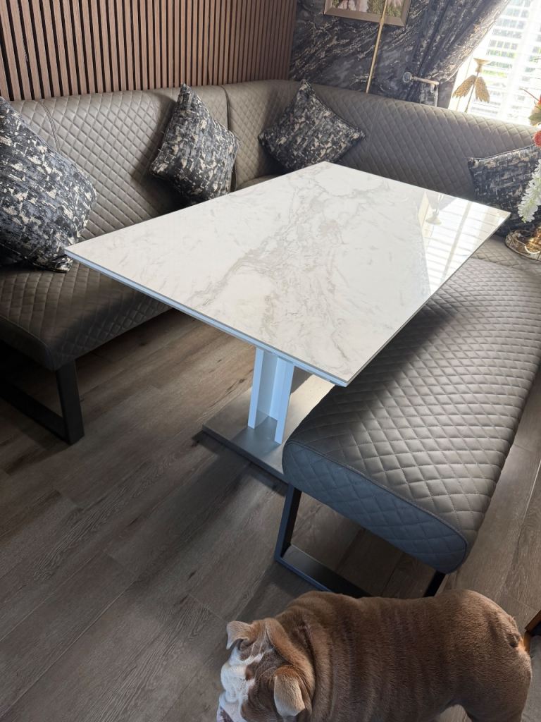 Furniture village marble top dining table 