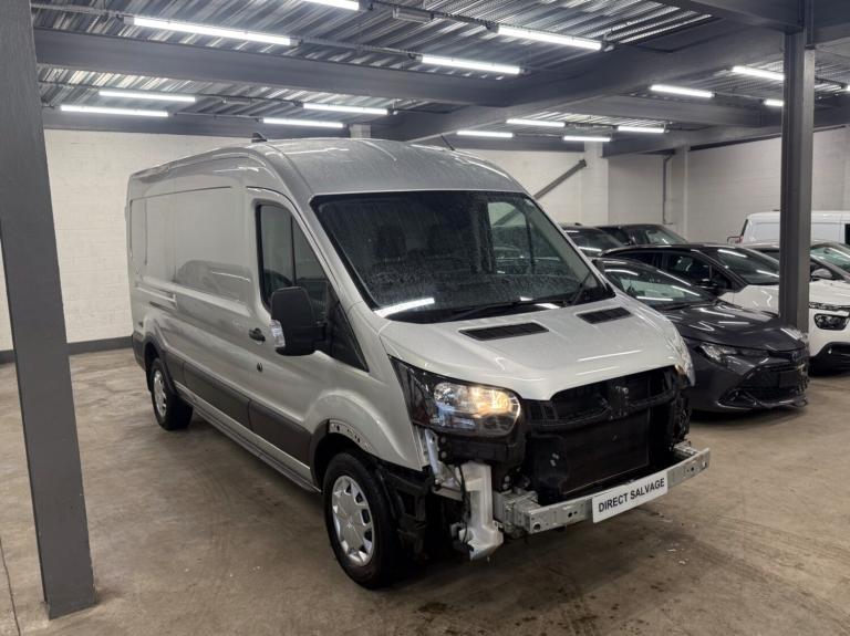 2023 Ford Transit 23 REG 350 2.0 EcoBlue 130 L3H2 Trend Panel Van Silver No Vat salvage Medium Ro...
