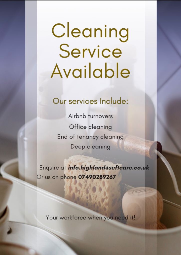 Cleaning service available in Inverness and Nairn areas