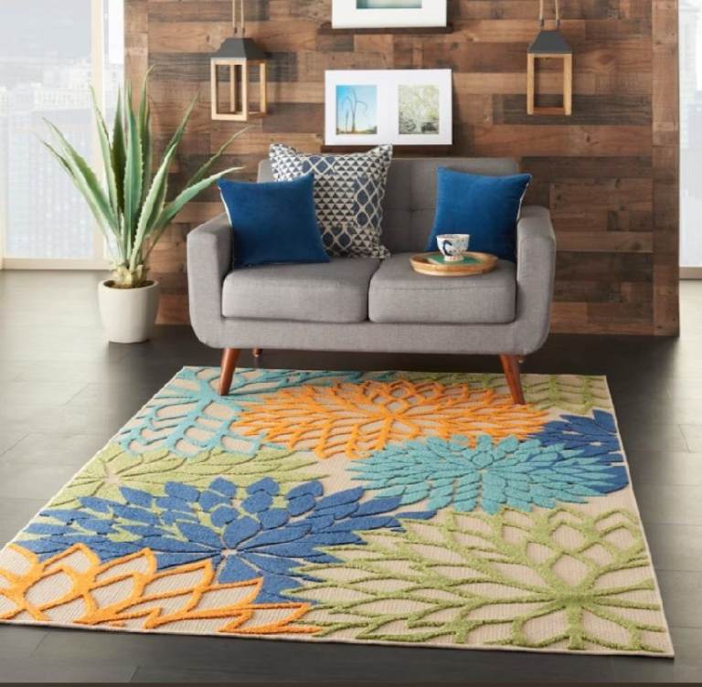 ALOHA Indoor / Outdoor Rugs 6' x 9' Multicolour Tropical Rug 