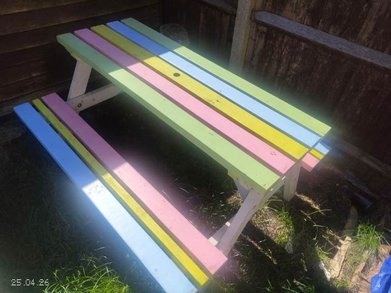 Rainbow picnic table