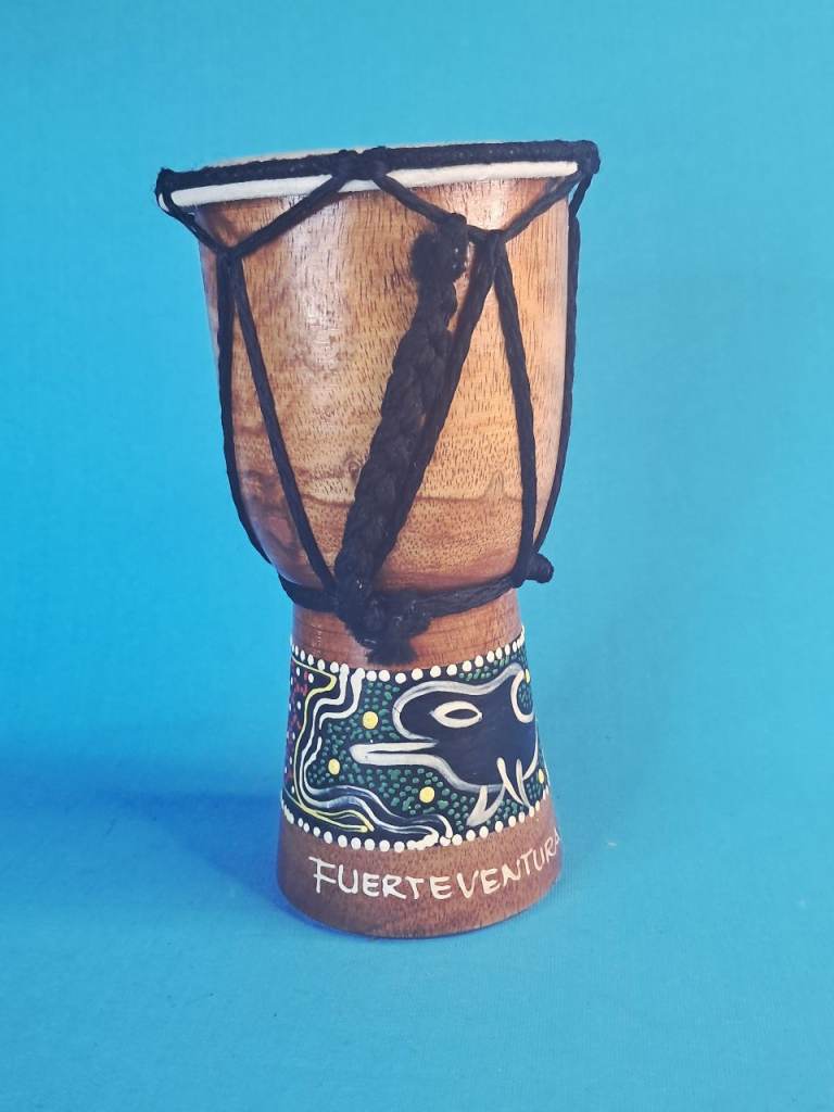 This is a Vintage hand-carved, rope-tuned djembe drum. 5.5'inch height. 