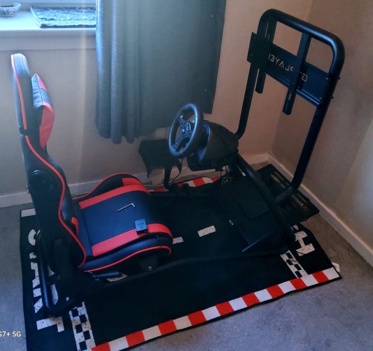  Racing Cockpit with Seat and Wheel Stand