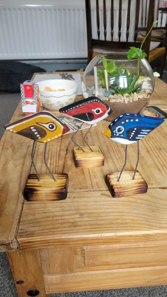 Craft handmade wooden birds