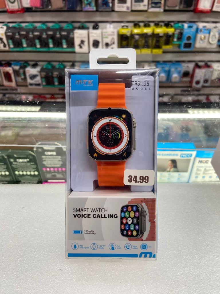 NICE TR8195 Smart Watch with Voice Calling - New, Orange Strap