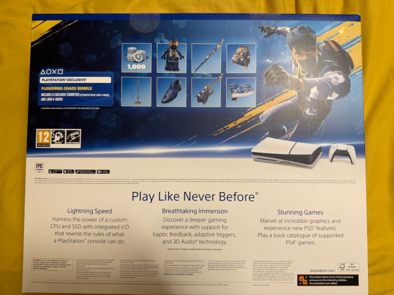 PS5 Slim Disc Edition Console 1TB - Fortnite Flowering Chaos Bundle