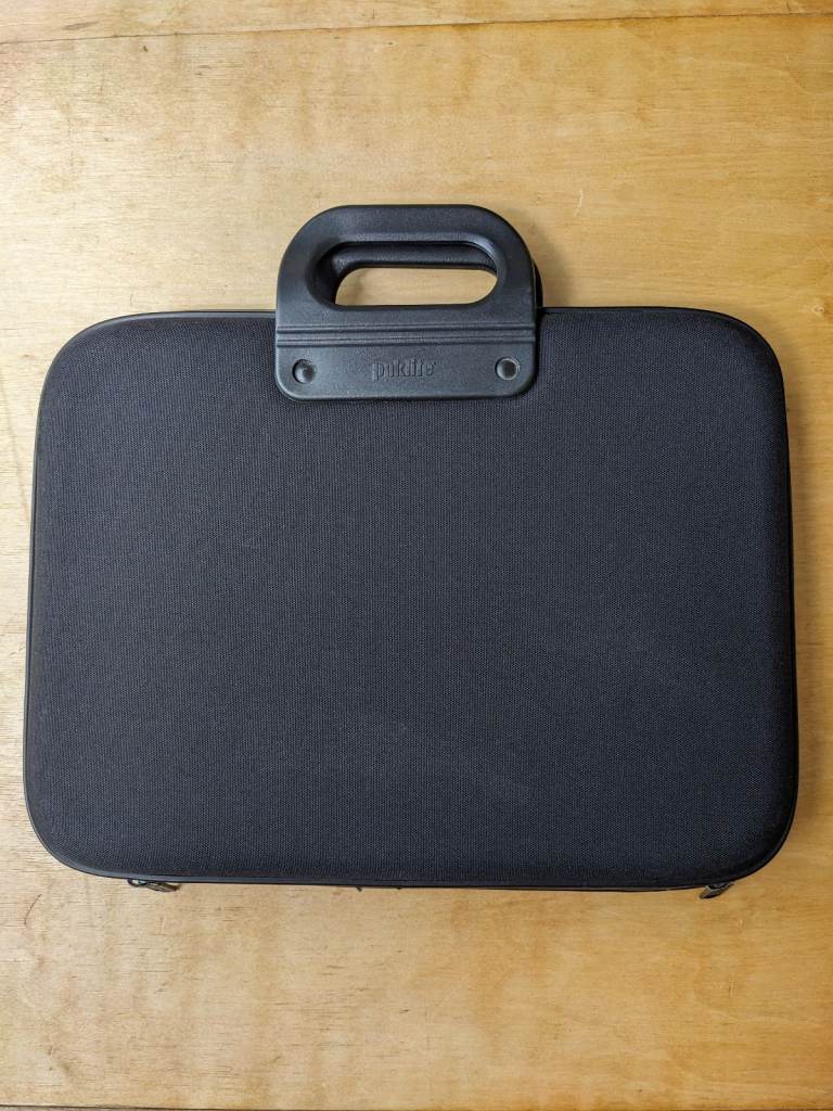Black ultra-light, slim-line Paklite briefcase or laptop case. 