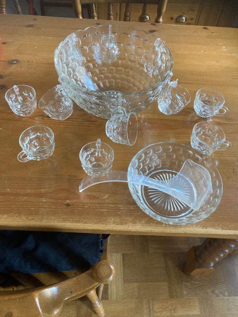 Glass Punch Bowl set