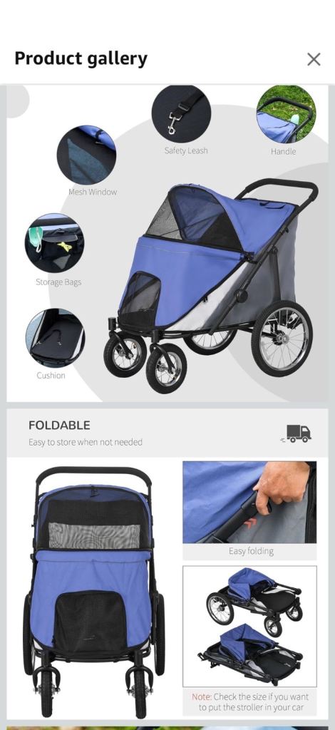 Medium size dog pushchair 
