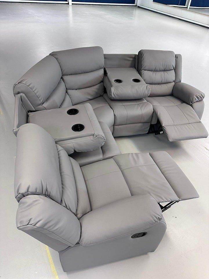 GREY BRAND NEW - CORNER Roma Recliner Corner Sofa - Free DELIVERY AND SAME DAY DELIVERY