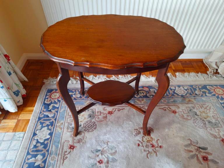 Antique Edwardian Solid Mahogany Occasional Table - Vintage Old Rare Wood Wooden Hall Lamp Side