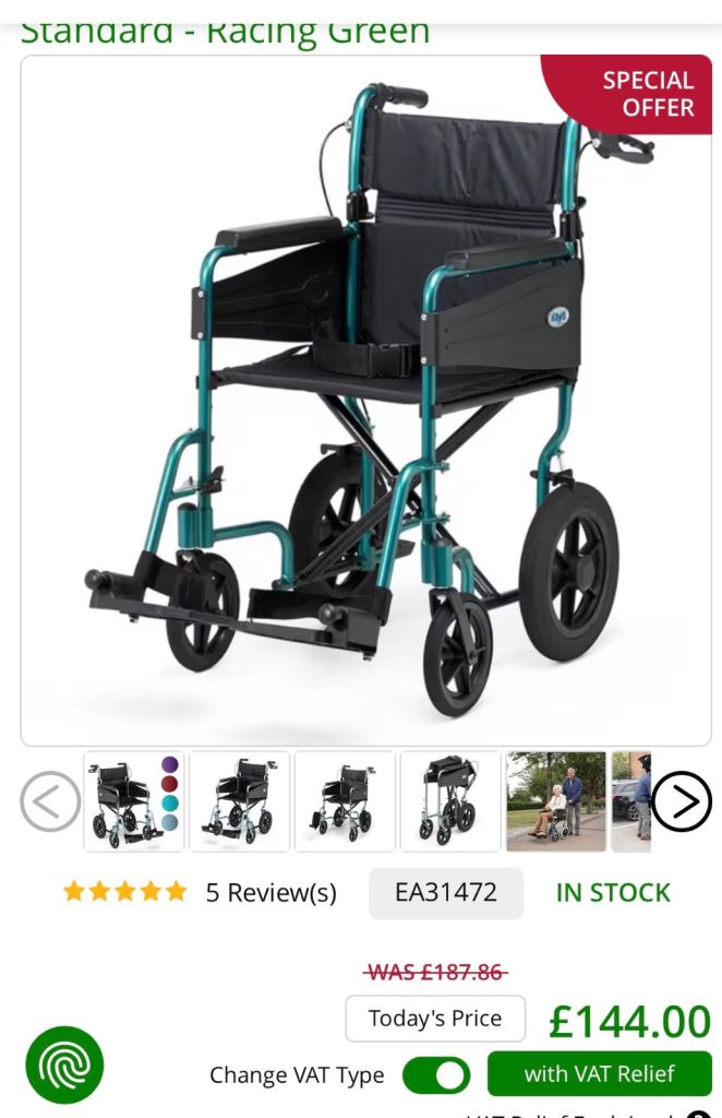 Wheel chair like new