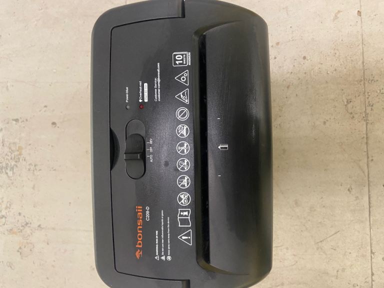 50% DISCOUNT  Bonsaii C208-D Paper Shredder - Black, Good Condition