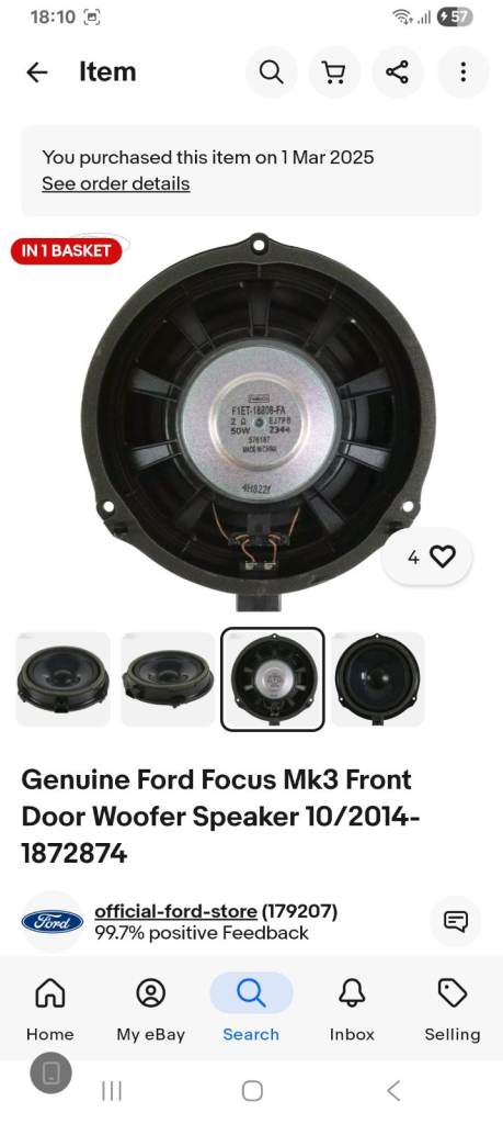 Ford woofer speaker 