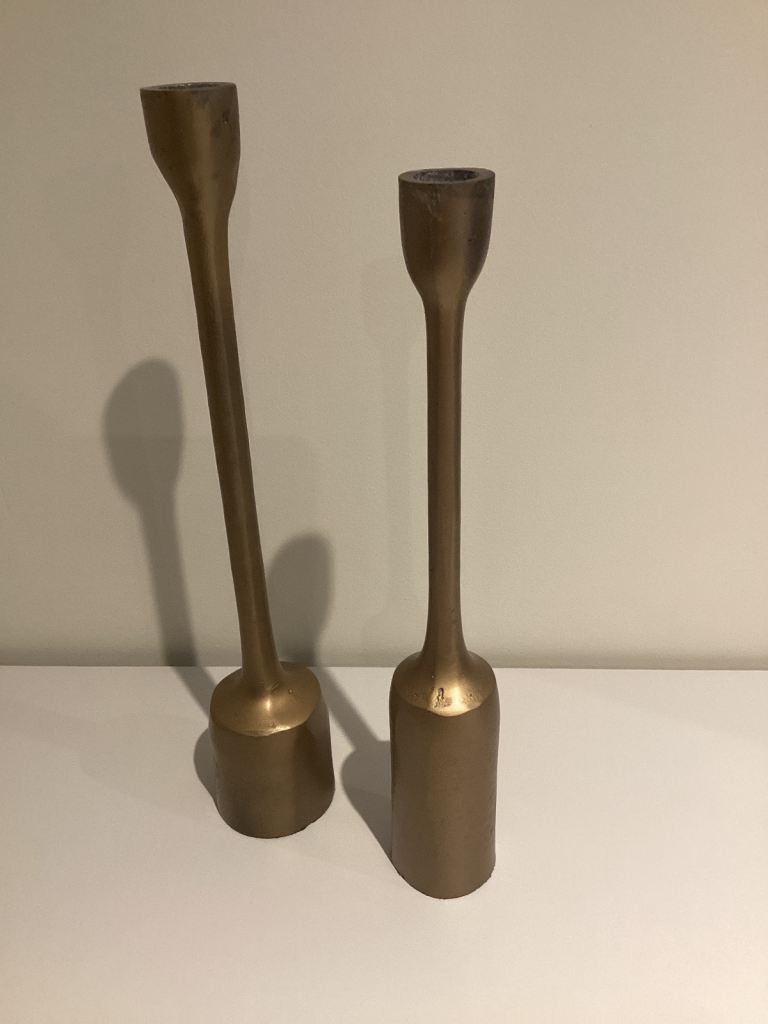 Gold metal candlesticks