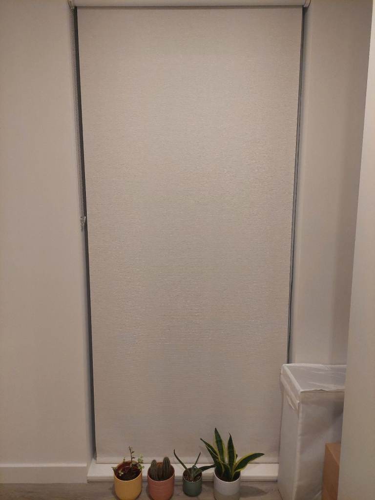 Beige Roller Blackout Blind Twist & Click, No Drill