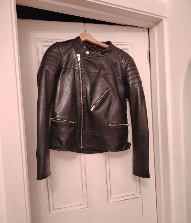 image for Classic black leather bike style jacket 