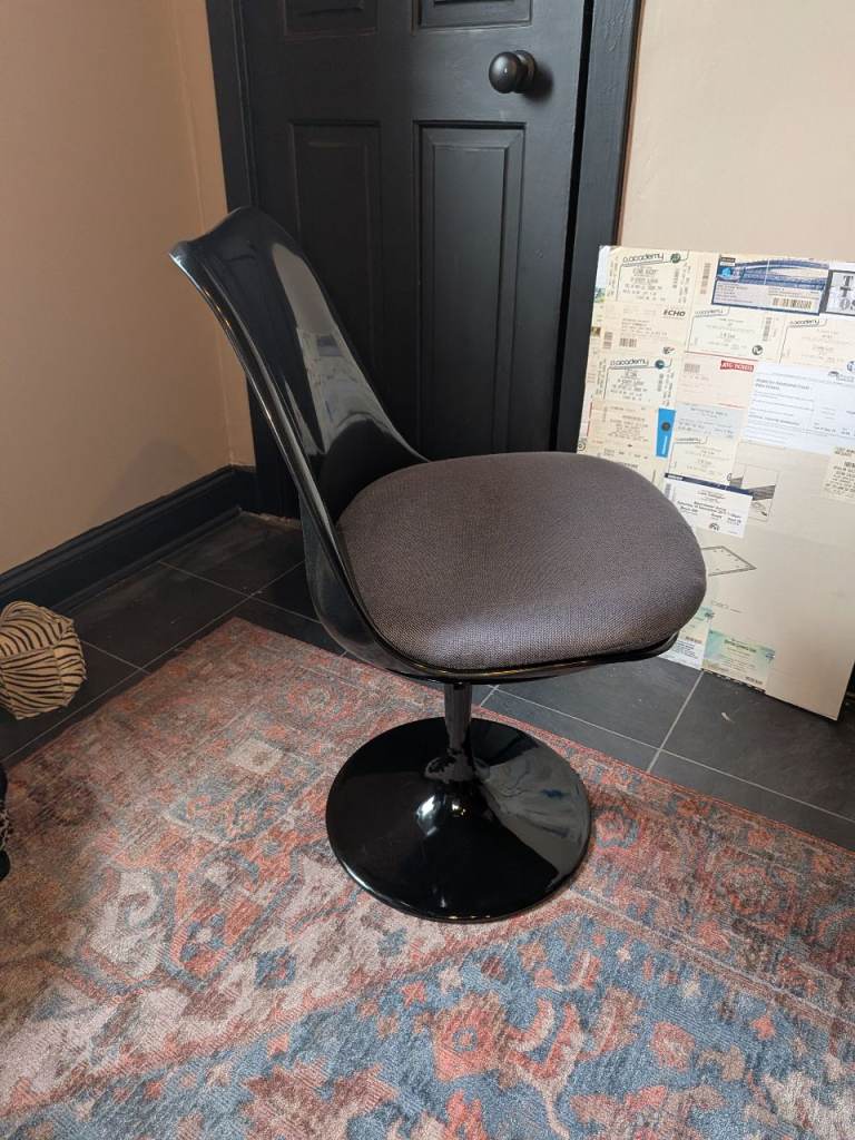 Black retro mid century style swivel chairs