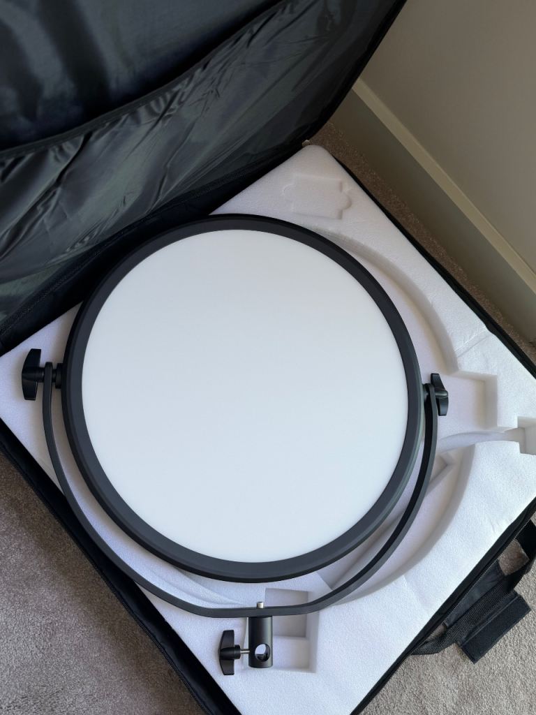 Brand new NEEWER 18" RGB LED Round Panel Video Light with Stand and Carry Bag