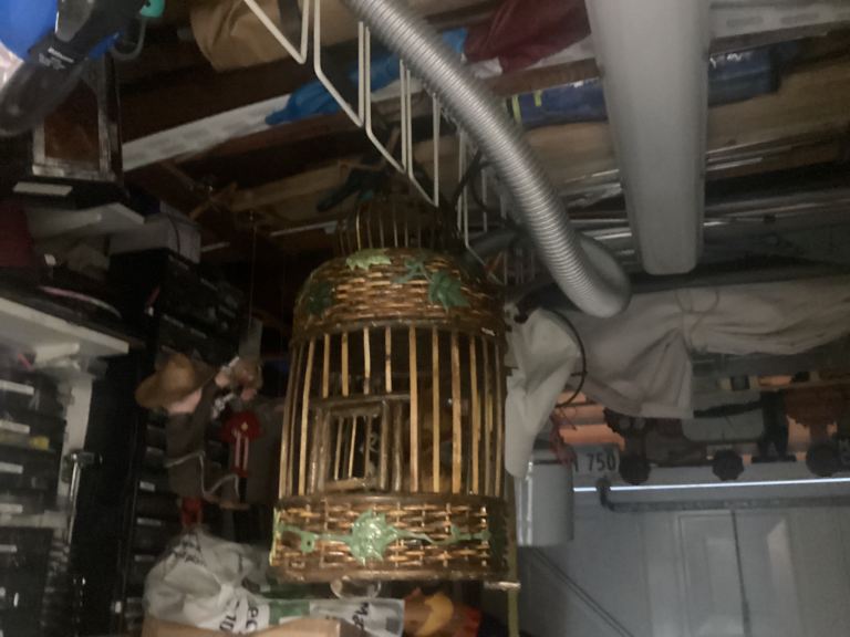 Vintage wicker birdcage