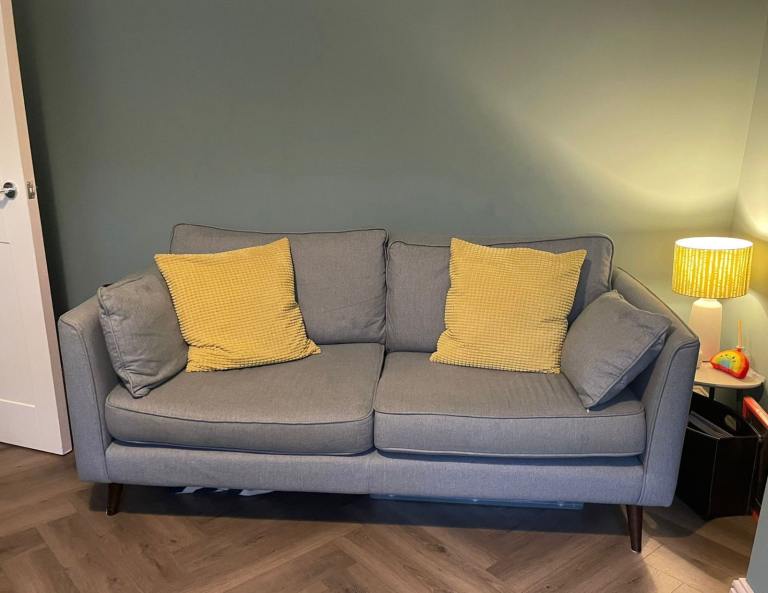 FREE - Comfortable Large 2 Seater Sofa - Light Blue/Grey - Sofa Workshop
