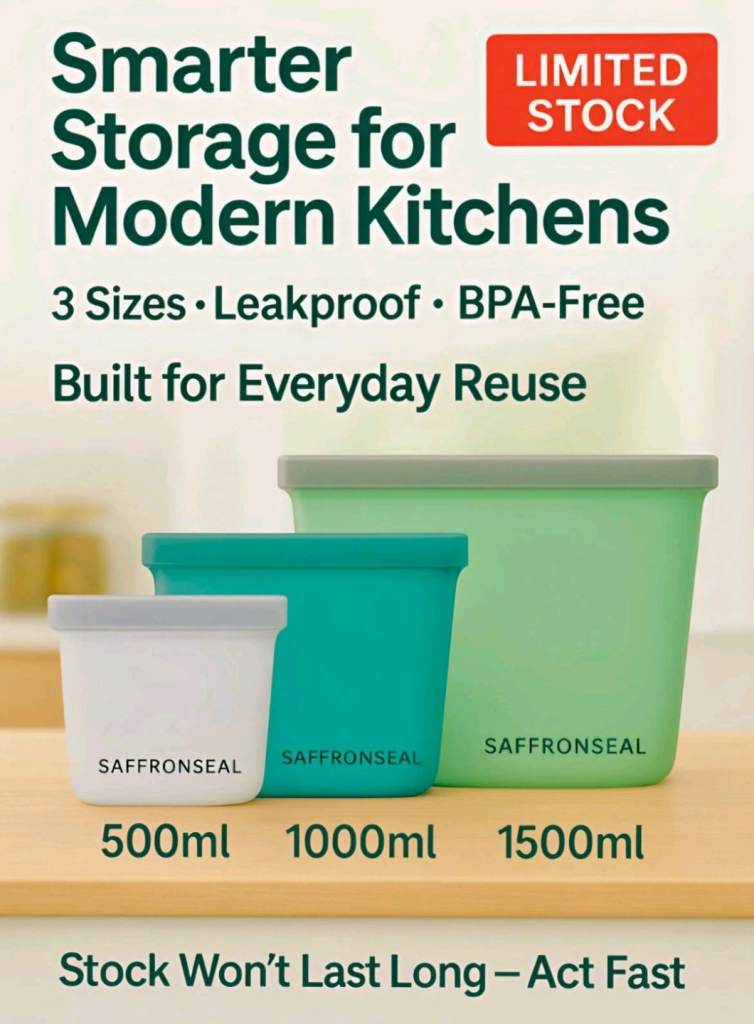 Reusable Platinum Silicone Food Storage Bags - BPA-Free, Leakproof, 3 Pack