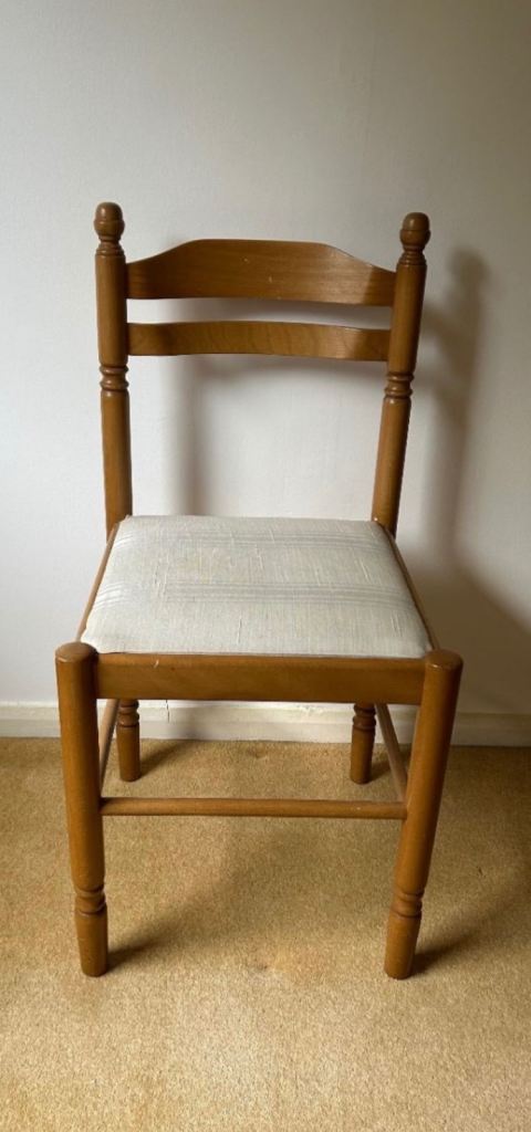 FREE Wooden Dining Chair with Padded Seat – Good Condition