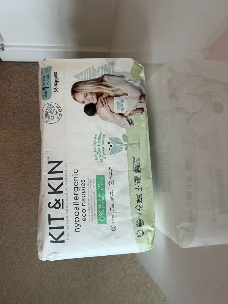 image for 190 Kit & kin size 1 nappies