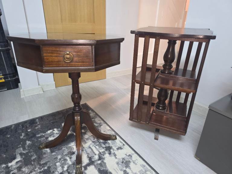 Occasion ! Wooden Octagonal Table and Antique Mahogany Revolving ...