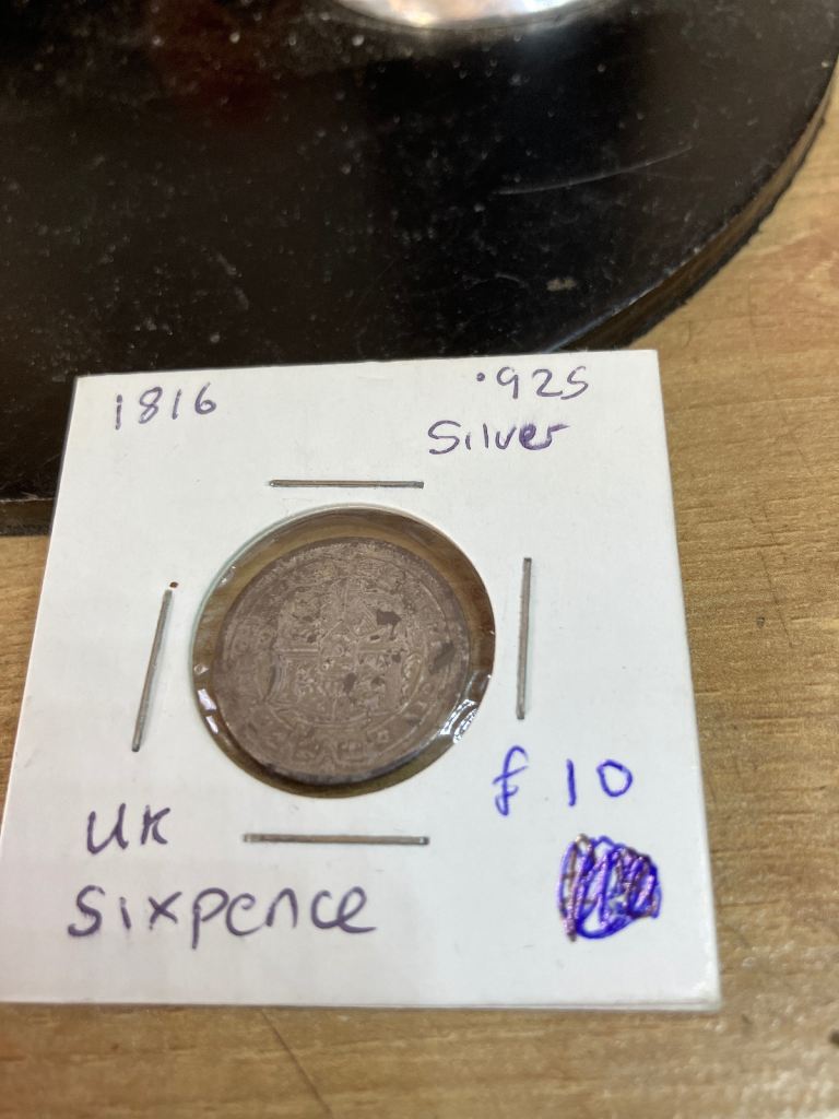 1816 silver sixpence coin