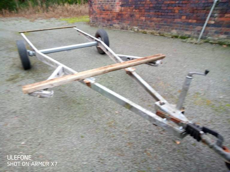 Robust Metal Boat Trailer with Jockey Wheel – Fair Condition