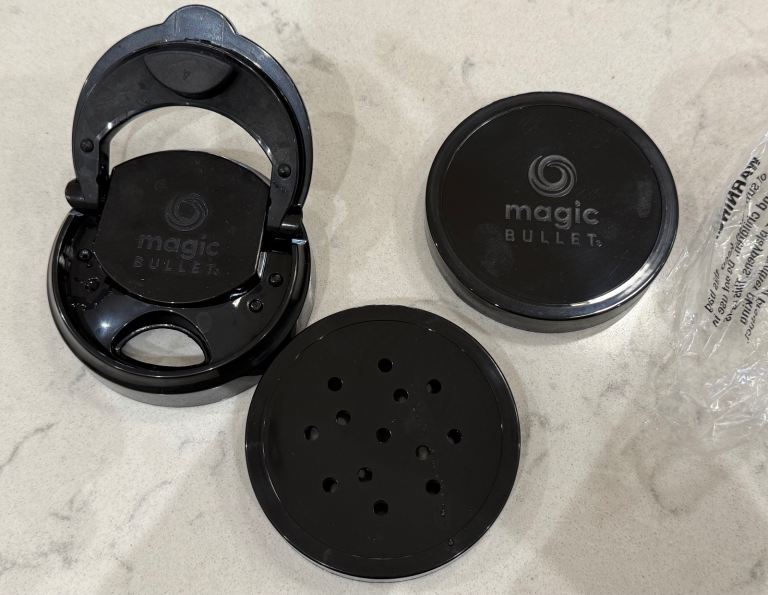 Various lids from a Magic Bullet