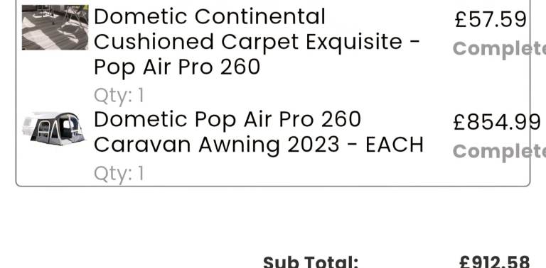 Tent for Eriba puck 120