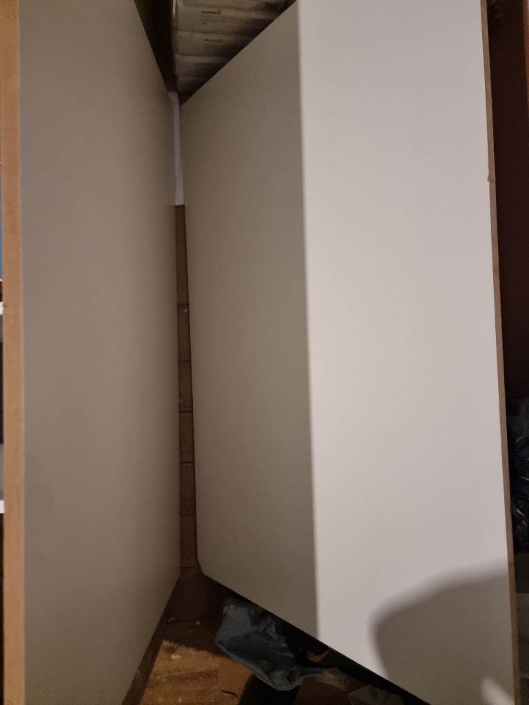 2 x wooden white (double sided) laminated boards